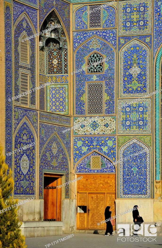 Stock Photo: Iran, Isfahan, Sheikh Lotfollah Mosque, Door, UNESCO World Heritage list.