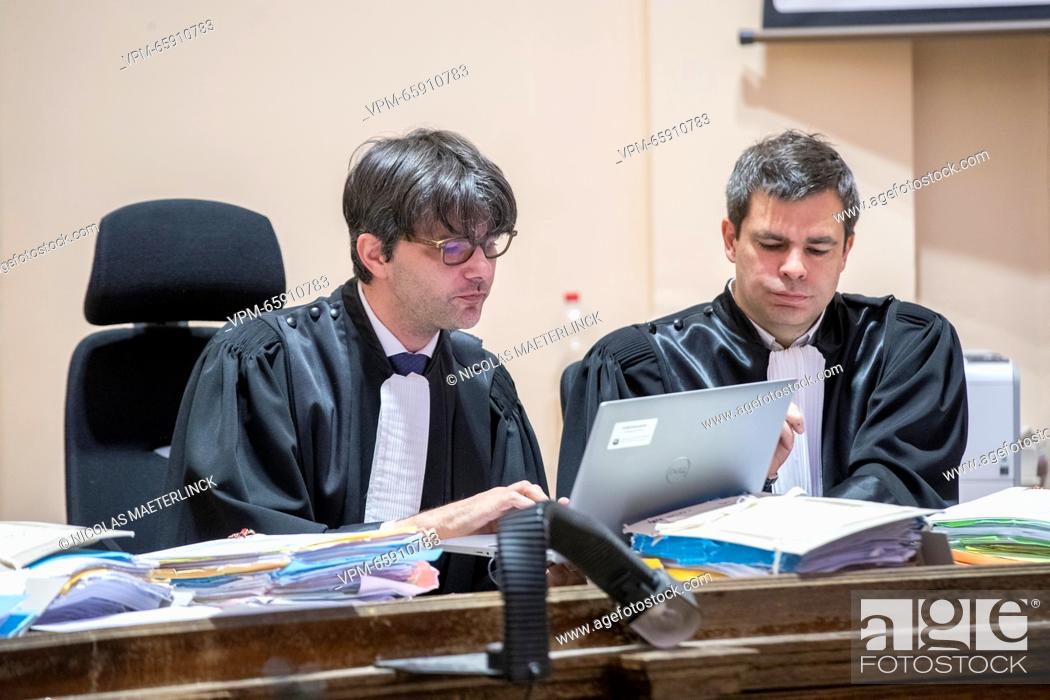 Stock Photo: Lawyers pictured during a session of the correction court, with the examination on the merits of the case of the false proxies which disrupted the 2018.