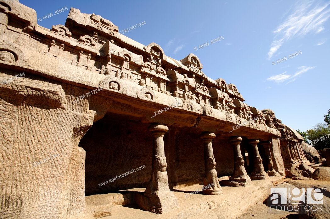 Imagen: The Five Rathas Group, Mahabalipuram, UNESCO World Heritage Site, Near Chennai, Tamil Nadu state, India, Asia.