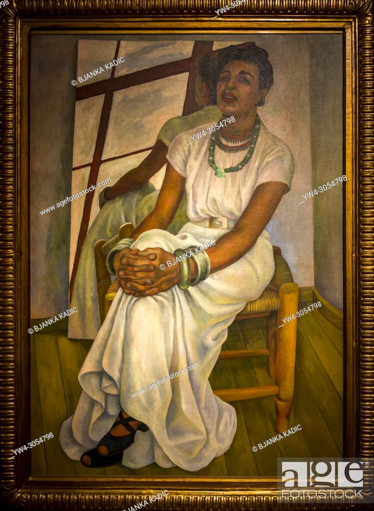 Stock Photo: Painting by Diego Rivera 'Portrait of Lupe Marin' 1938, Museum of Modern Art, Chapultepec Park, Mexico City, Mexico.