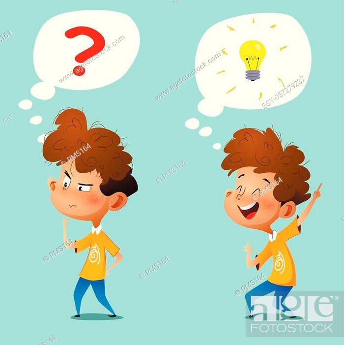 Cartoon thinking boy. Emotions and gestures. The concept of learning and  growing children, Stock Vector, Vector And Low Budget Royalty Free Image.  Pic. ESY-057279237 | agefotostock