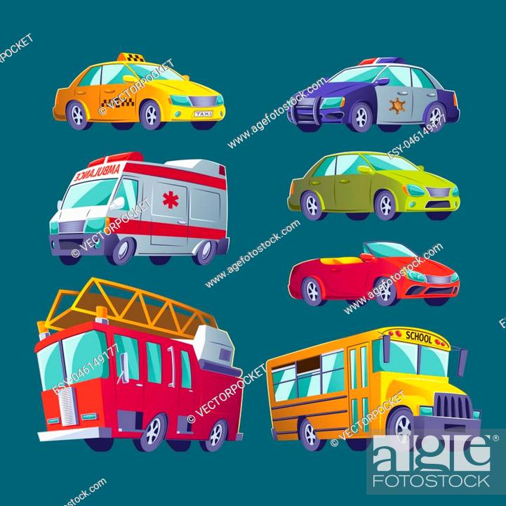 Cartoon collection of isolated icons of urban transport, Stock Photo,  Picture And Low Budget Royalty Free Image. Pic. ESY-046149177 | agefotostock