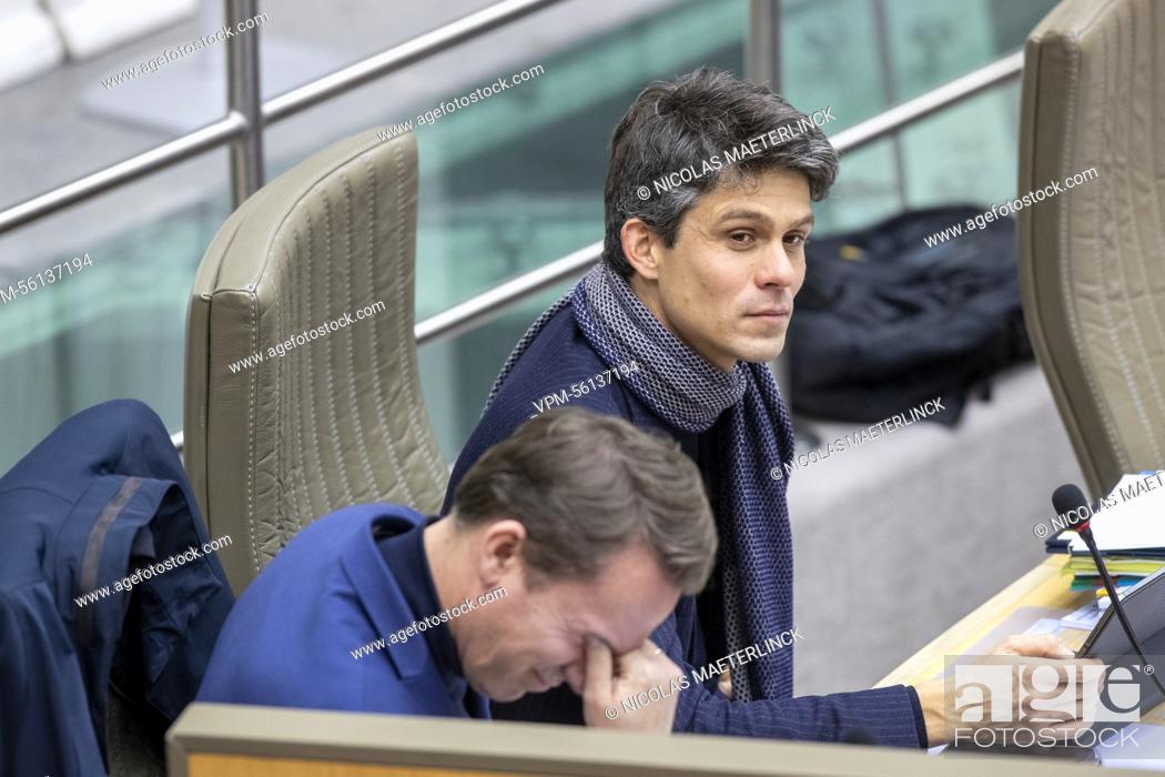 Stock Photo: Flemish Minister of Employment, Economy, Social Economy and agriculture Jo Brouns and Flemish Minister for Youth, Media and Brussels Affairs Benjamin Dalle.