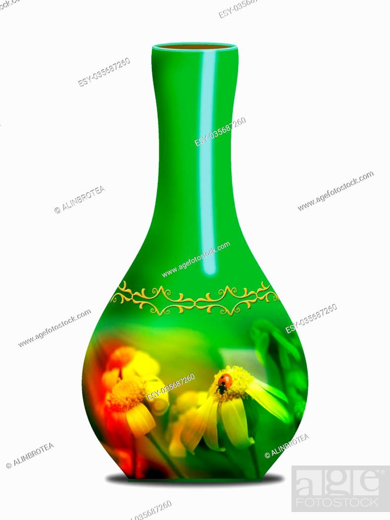 Stock Photo: Painting flower vase.