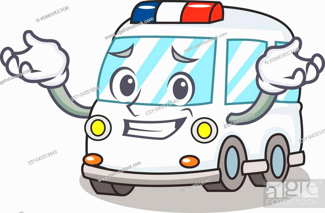 Grinning ambulance character cartoon style vector illustration, Stock  Vector, Vector And Low Budget Royalty Free Image. Pic. ESY-045518543 |  agefotostock