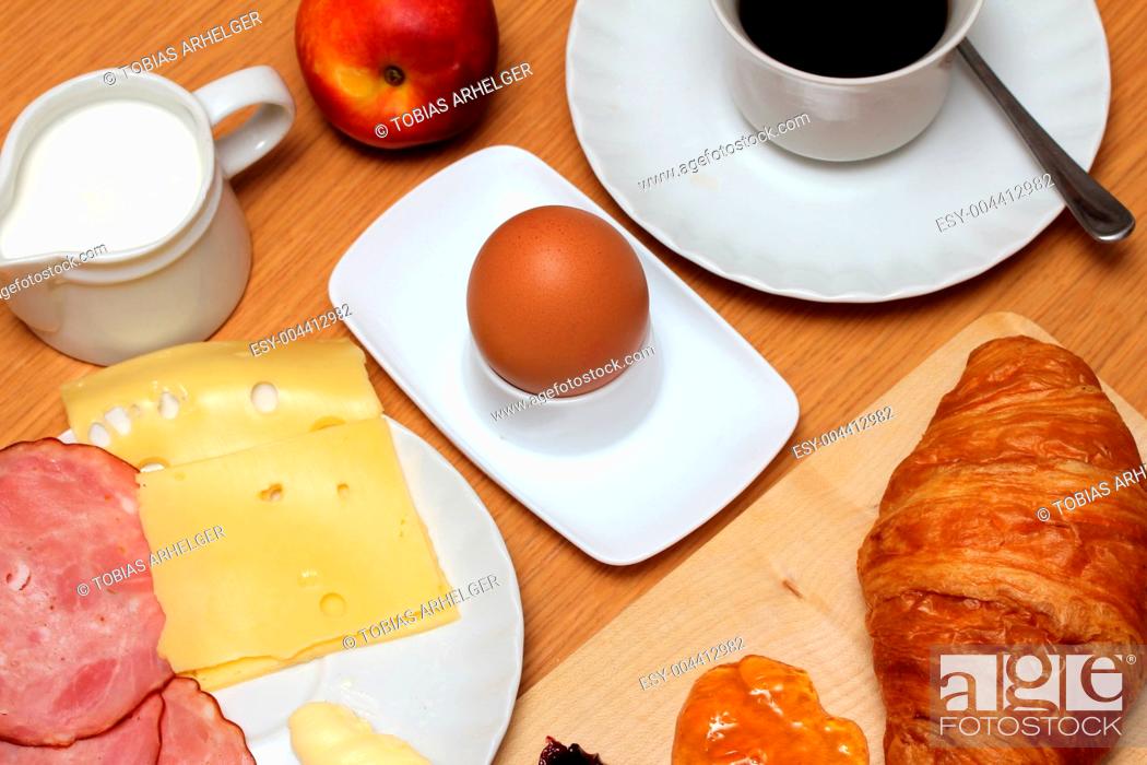 Stock Photo: breakfast table.