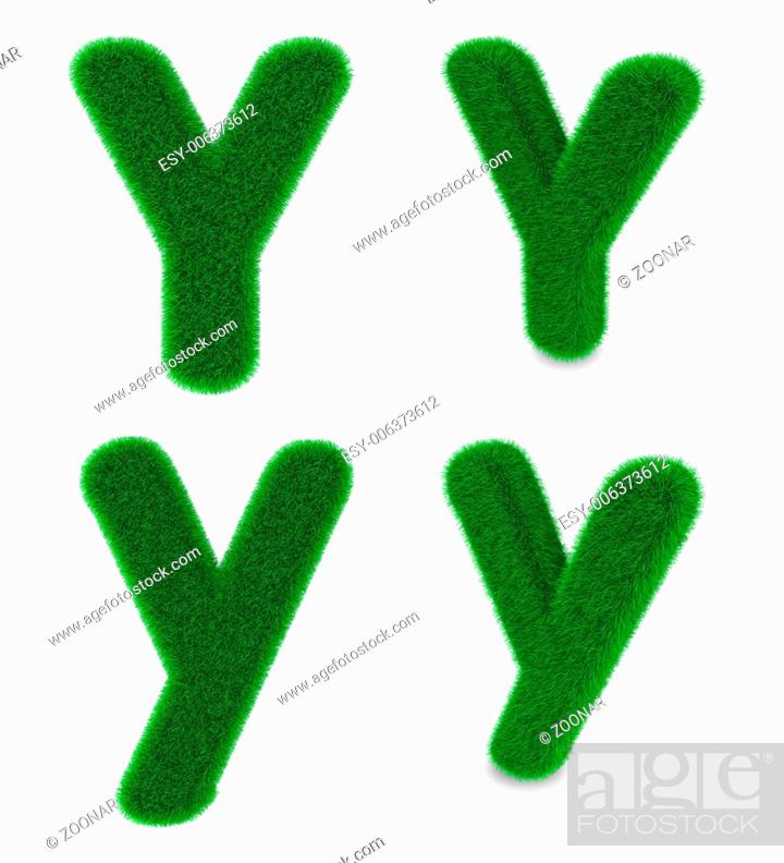 Stock Photo: Letter Y made of grass.