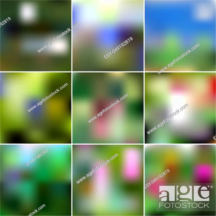 Stock Photo: Set of Abstract Creative concept multicolored blurred background. For Web and Mobile Applications, art illustrations template design. Gradient mesh.