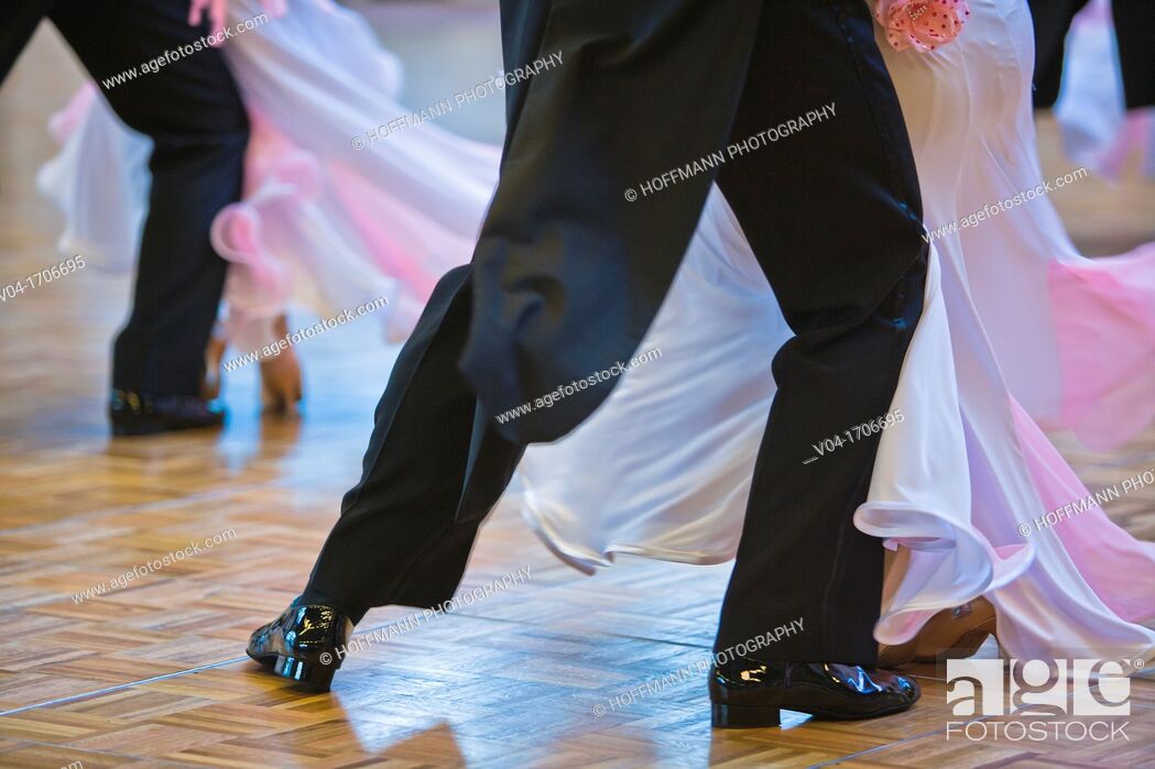 Stock Photo: Couples at ballroom dancing at a dancing competition, Germany, Europe.