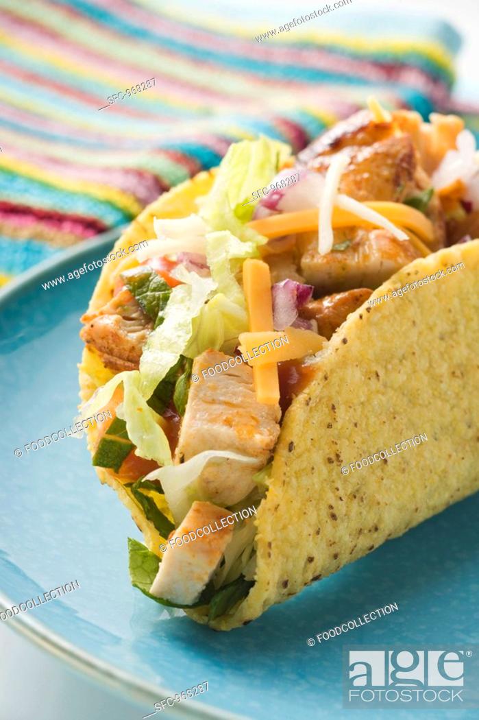 Stock Photo: Chicken taco Mexico.