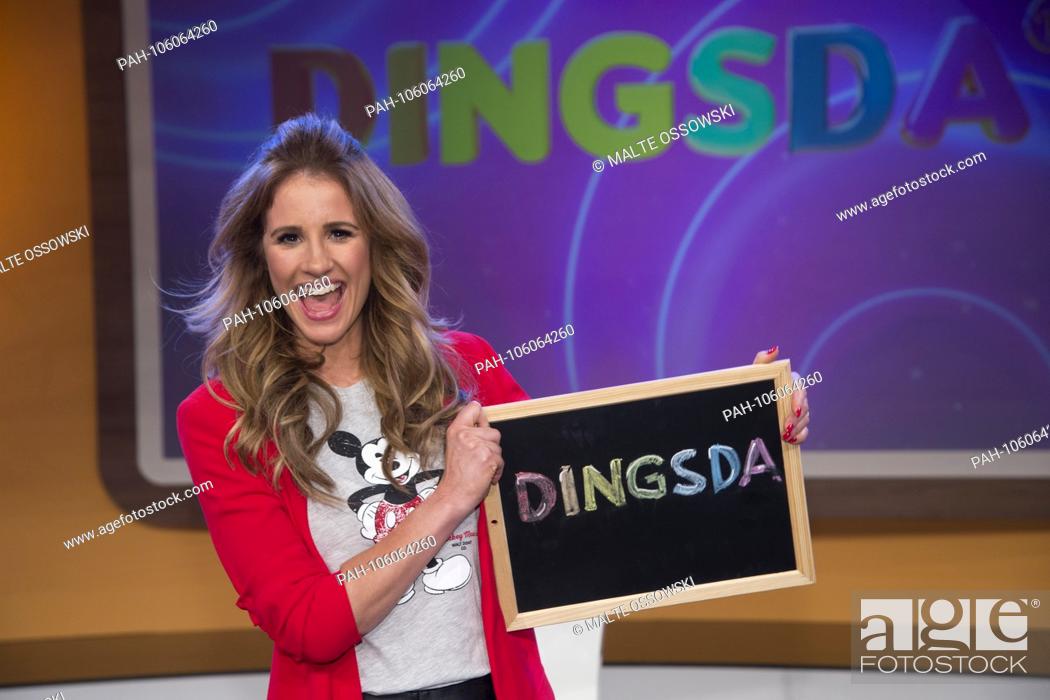 Stock Photo: Host Mareile HOEPPNER, Hoppner, Germany, presents a new edition of the show ""Dingsda"" from October. In the evening program of the ARD.