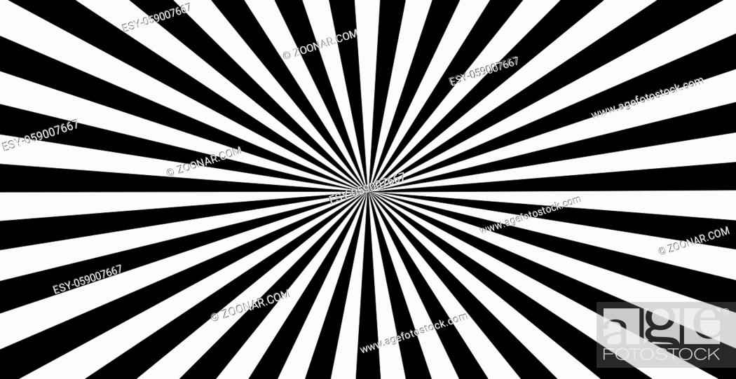 Stock Photo: Abstract black and white sun rays - Vector illustration.
