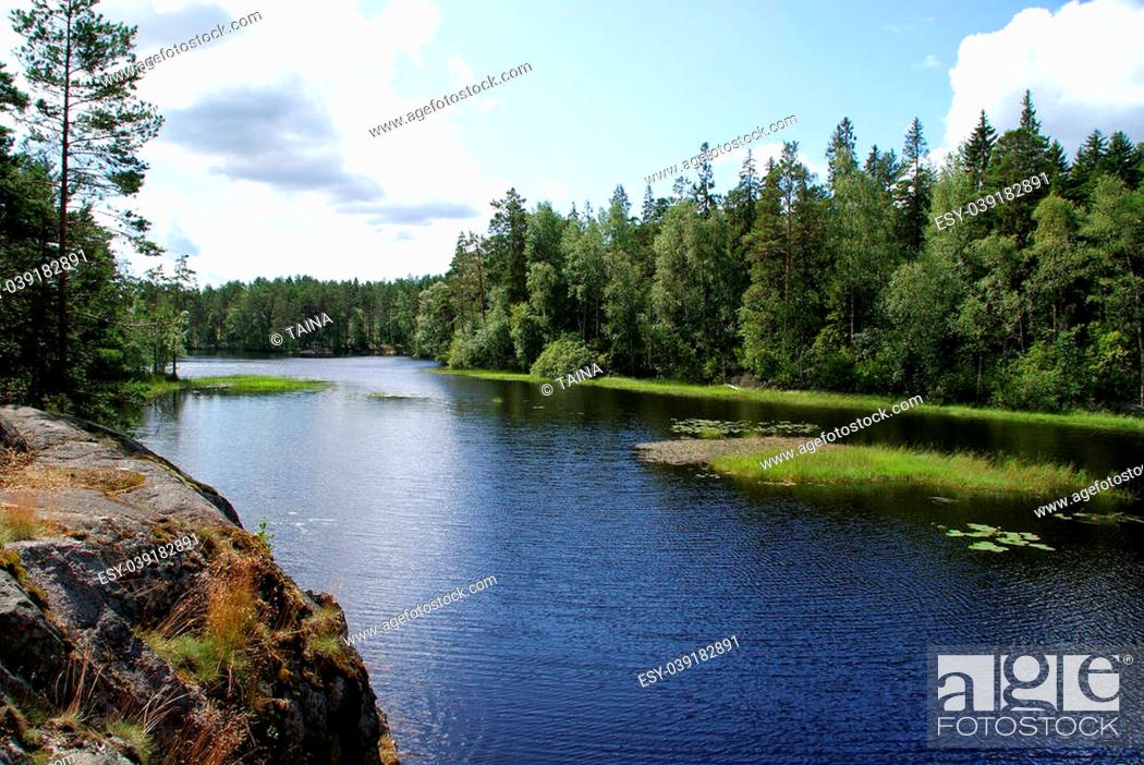 Stock Photo: Lake SahajÃ¤rvi in Teijo, South of Finland, photographed on a sunny day.