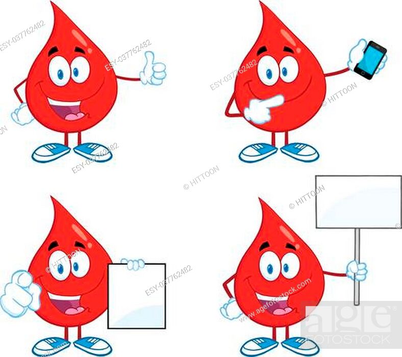 Blood Drop Cartoon Mascot Characters Set Collection 5, Stock Vector, Vector  And Low Budget Royalty Free Image. Pic. ESY-037762482 | agefotostock