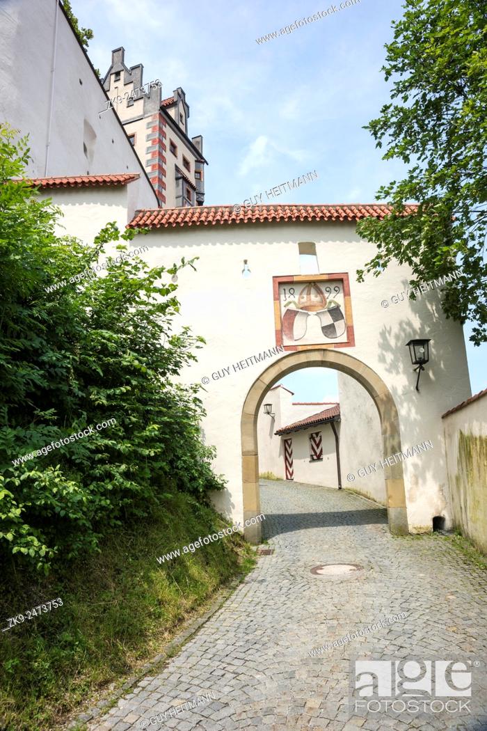 Stock Photo: Entrance gate, St Mang's Basilica, Füssen, Germany.