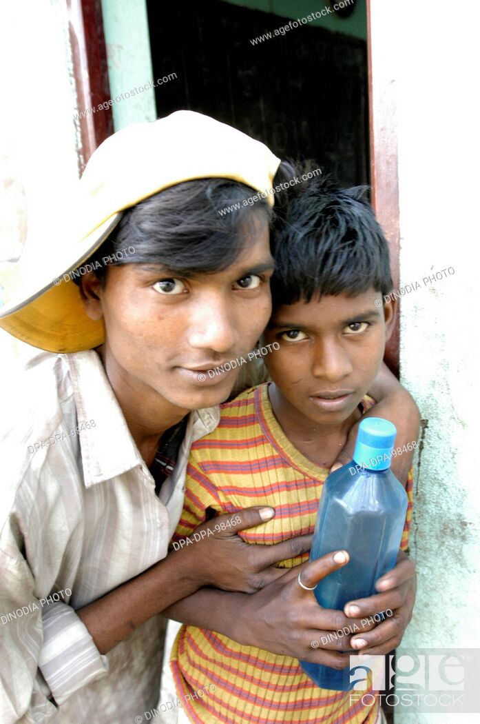 Stock Photo: Indian Street Children of the Howrah Railway platform the SEED day School near Howrah , Calcutta , West Bengal , India.
