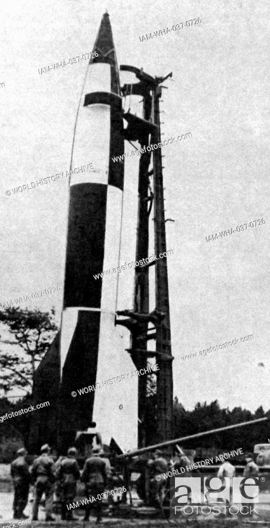 Aggregat 4/ V-2 Rocket Model in Black and White 