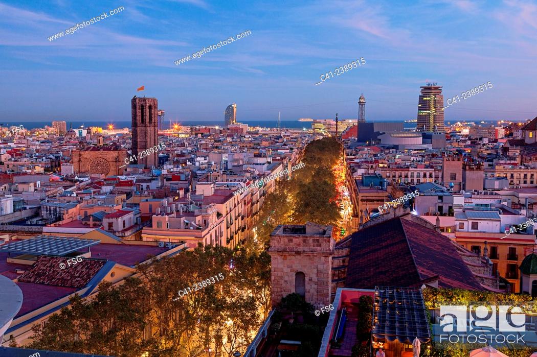 Barcelona overview. Barcelona, Spain, Stock Photo, Picture And Rights  Managed Image. Pic. C41-2389315 | agefotostock