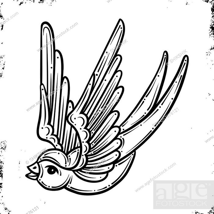 Swallow. Old School Traditional Tattoo. On Vintage background, Stock  Vector, Vector And Low Budget Royalty Free Image. Pic. ESY-057376121 |  agefotostock