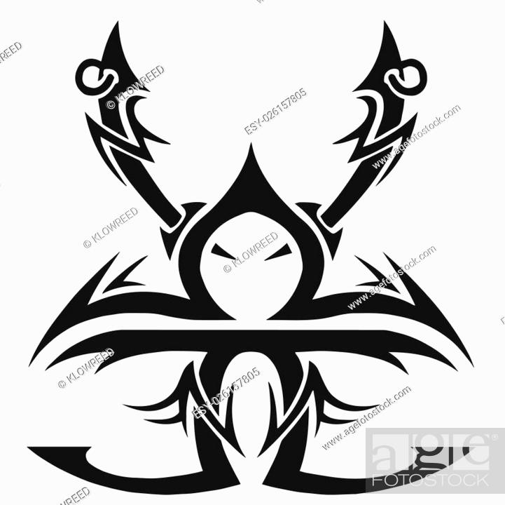 Tribal tattoo. Ilustration without transparency. Black tattoo, Stock Photo,  Picture And Low Budget Royalty Free Image. Pic. ESY-026157805 | agefotostock