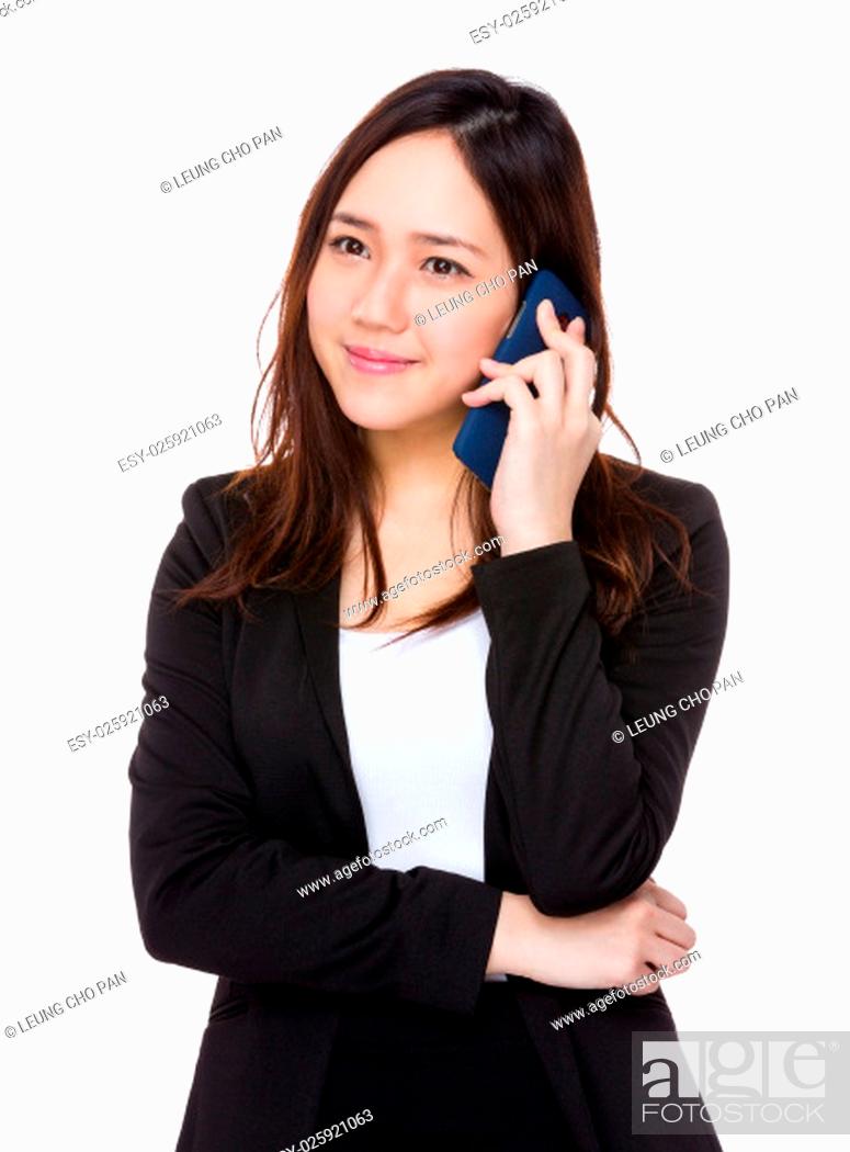 Stock Photo: Businesswoman talk to cellphone.