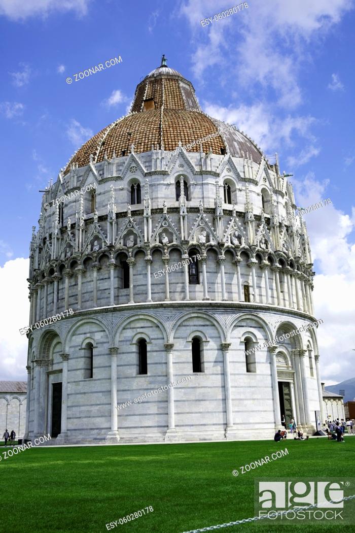 Stock Photo: the beautiful Piazza dei Miracoli Pisa Italy UNESCO Heritage Site.