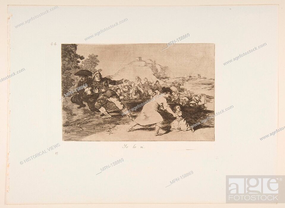 Photo de stock: Plate 44 from 'The Disasters of War' (Los Desastres de la Guerra): 'I saw it' (Yo lo vi.). Series/Portfolio: The Disasters of War; Artist: Goya (Francisco de.