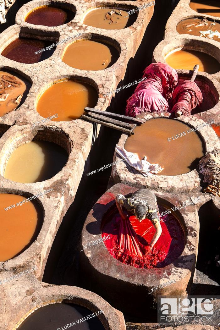 Stock Photo: Chouwara tanneries. Fez. Morocco.
