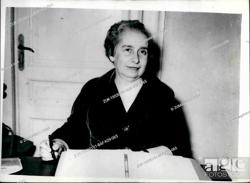 Stock Photo: Jan. 01, 1953 - The first woman deputy in Greece. Mrs. Eleni Skouras successful in Salonika elections.: Mrs. Eleni Skouras, a lawyer.