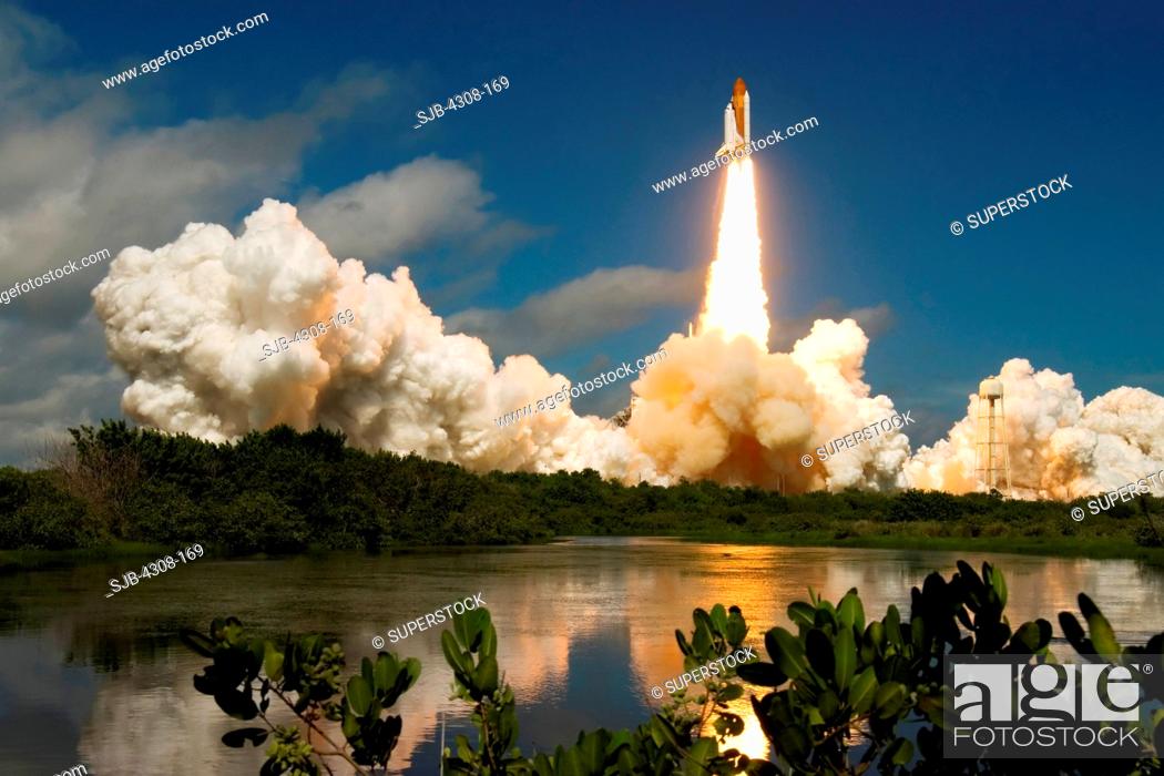 Stock Photo: Launch of Space Shuttle Atlantis on STS-115.