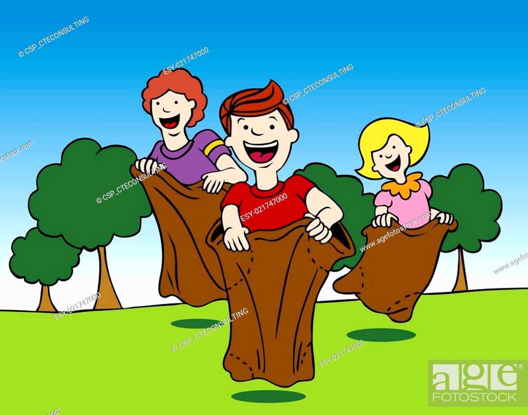 Sack Race, Stock Vector, Vector And Low Budget Royalty Free Image. Pic.  ESY-021747000 | agefotostock