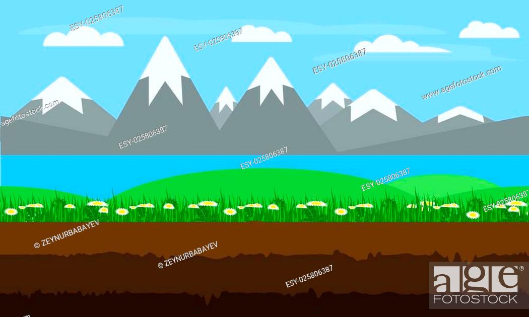 Seamless cartoon nature landscape, unending, endless, continuous, looping,  Stock Vector, Vector And Low Budget Royalty Free Image. Pic. ESY-025806387  | agefotostock