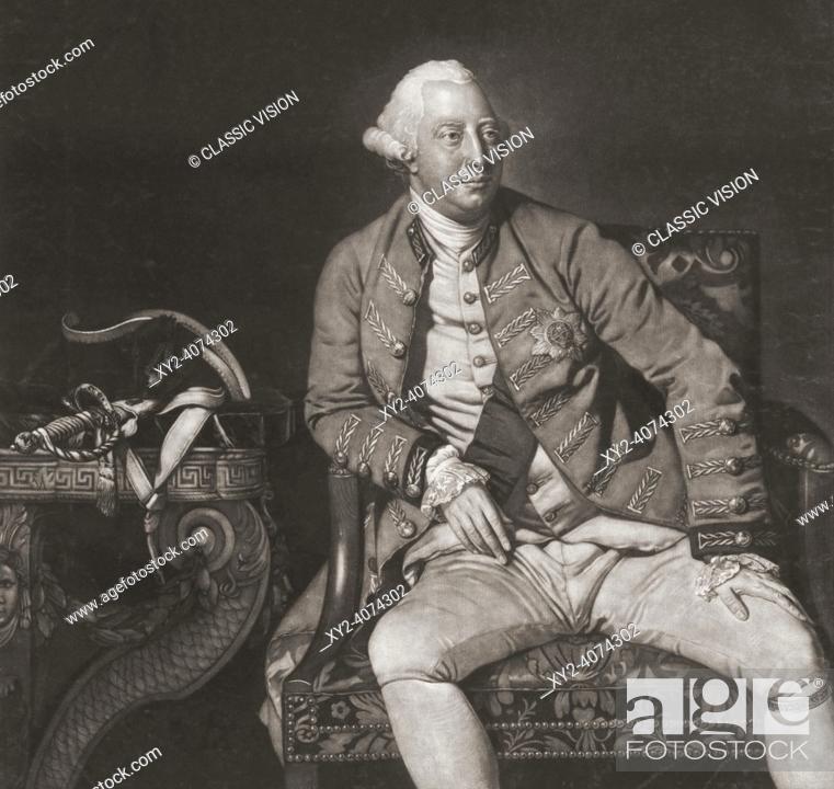 Photo de stock: King George III of Great Britain and Ireland, 1738 - 1820. From a print by Richard Houston after the painting by Johann Zoffany.