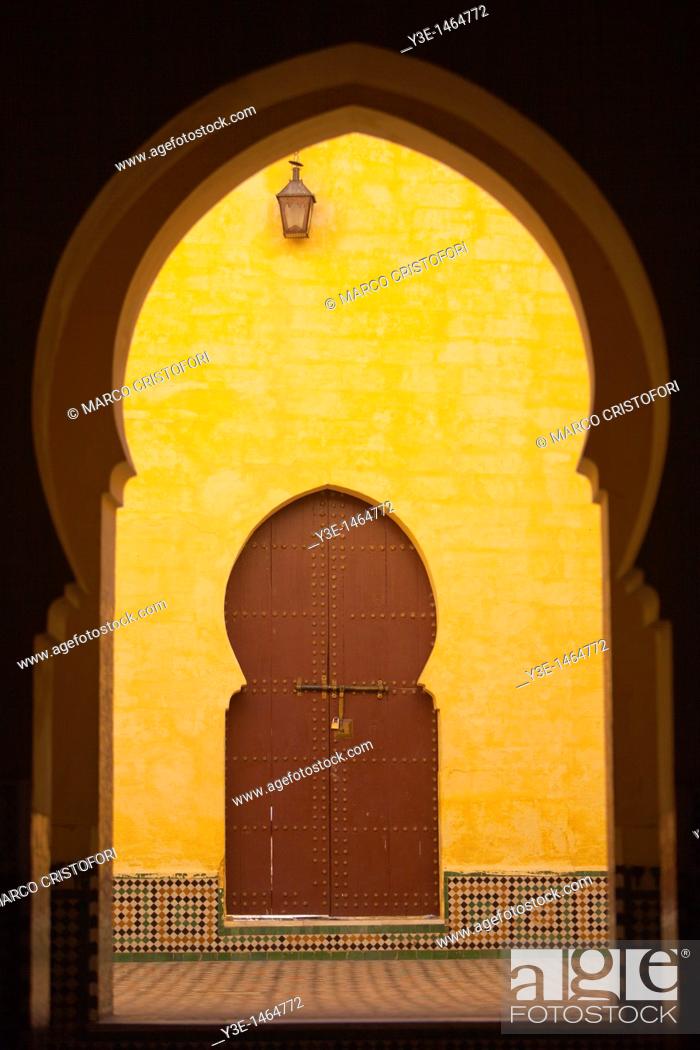 Stock Photo: Mausoleum of Moulay Ismail, Meknes, Morocco.