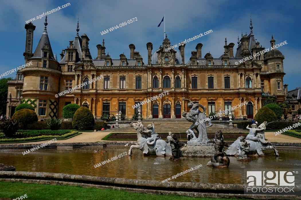 Stock Photo: Epic fountain depicting Roman mythological characters in the gardens of Waddesdon Manor, a country house in the village of Waddesdon.