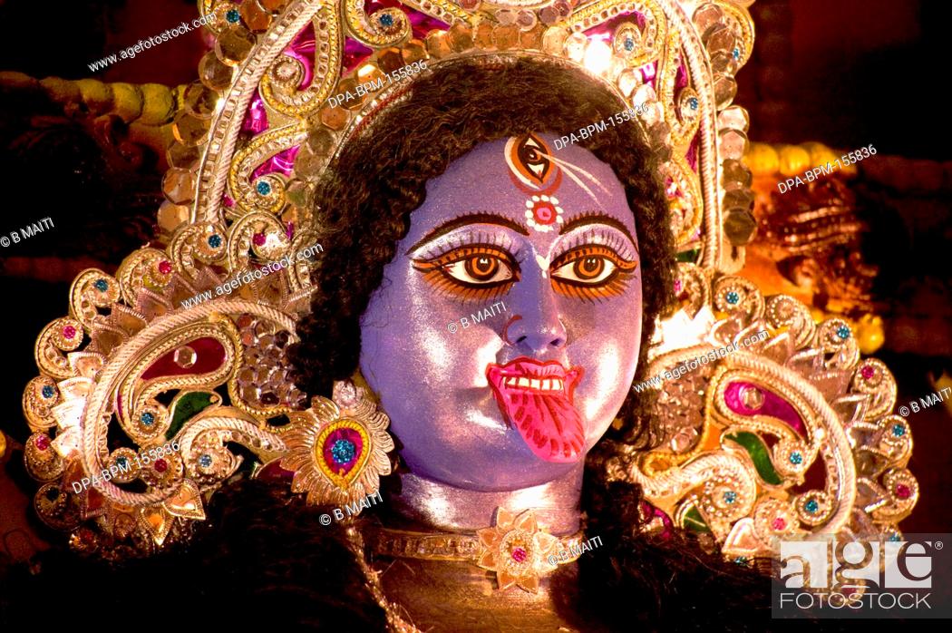 Image of goddess Kali puja ; Calcutta ; West Bengal ; India, Stock Photo,  Picture And Rights Managed Image. Pic. DPA-BPM-155836 | agefotostock