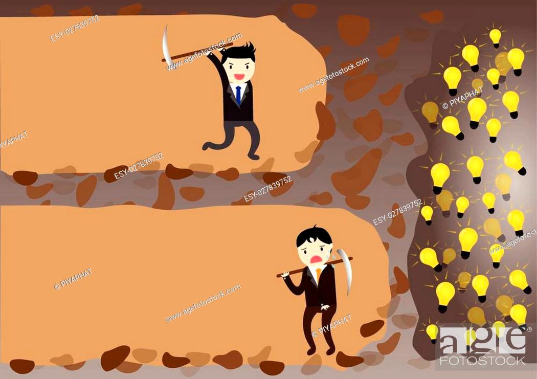 Businessman give up before reach idea but one businessman which never give  up before reach idea, Stock Vector, Vector And Low Budget Royalty Free  Image. Pic. ESY-027839752 | agefotostock