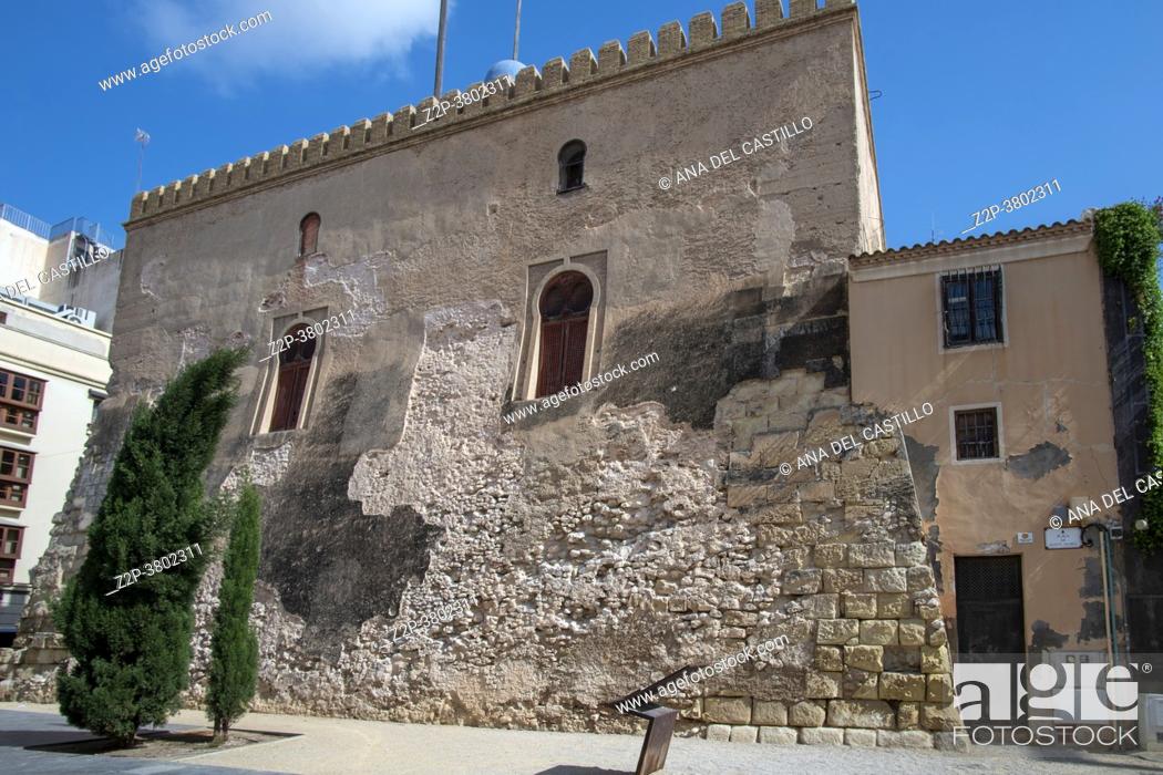 Stock Photo: Elche Alicante Spain Torre de la Calahorra moorish tower next to the basilica of St Mary.