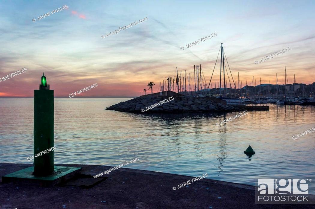 Stock Photo: Port Balis entrance, marina located in the heart of Barcelona Coast.