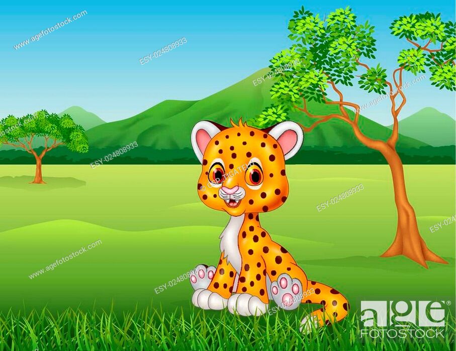 Cute baby cheetah in jungle, Stock Vector, Vector And Low Budget Royalty  Free Image. Pic. ESY-024808933 | agefotostock