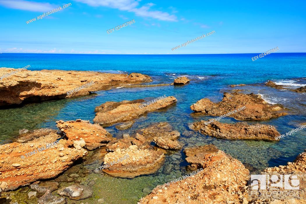 Stock Photo: Denia Las rotas beach near Sant Antonio cape of alicante spain.