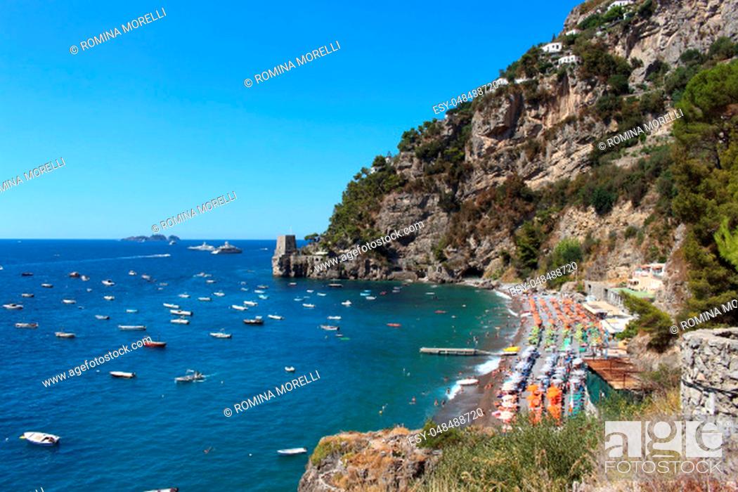 Stock Photo: Positano is an ancient fishing village, which has become one of the most elegant and well-known climatic stations of the Amalfi coast.