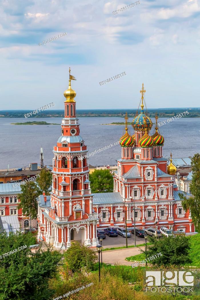 Stock Photo: Church of the Nativity of the Blessed Virgin Mary better known as Nativity or Stroganov is a Russian Orthodox church, located in Nizhny Novgorod, Russia.