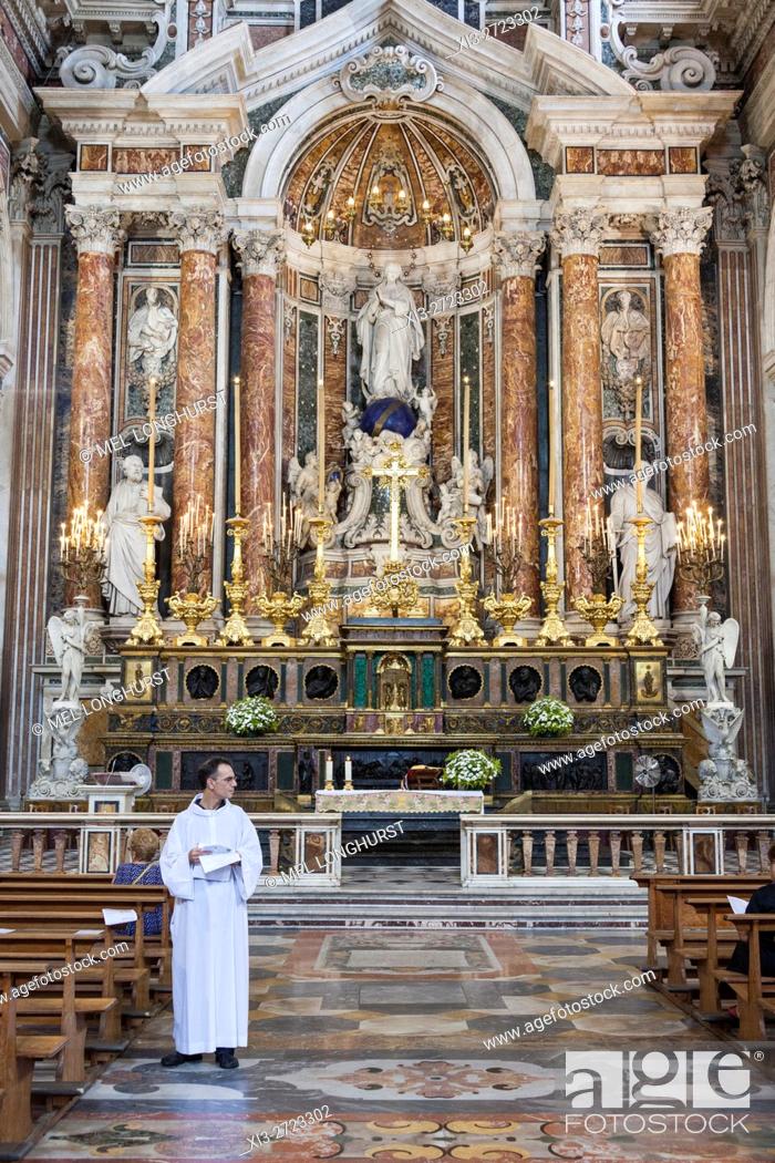 Interior of Chiesa Del Gesu Nuovo, Piazza Del Gesu Nuovo, Naples, Campania,  Italy, Foto de Stock, Imagen Derechos Protegidos Pic. XI3-2723302 |  agefotostock
