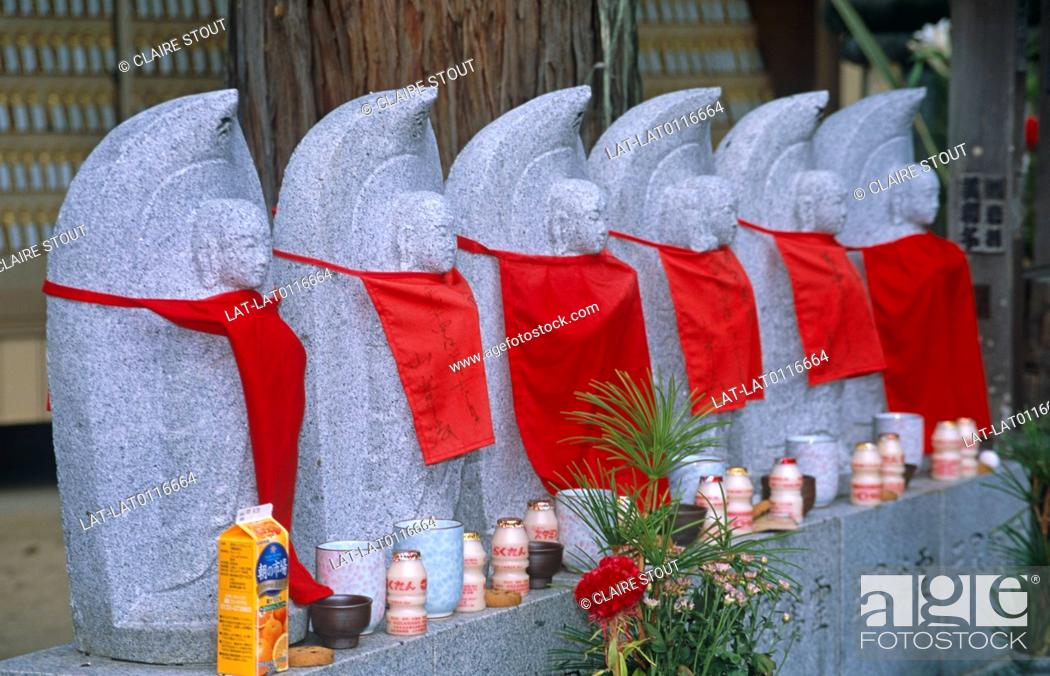 Stock Photo: Jizo was originally a Bosatsu or Bodhisattva of Buddhism who stood between the world of reality and the world of the dead.