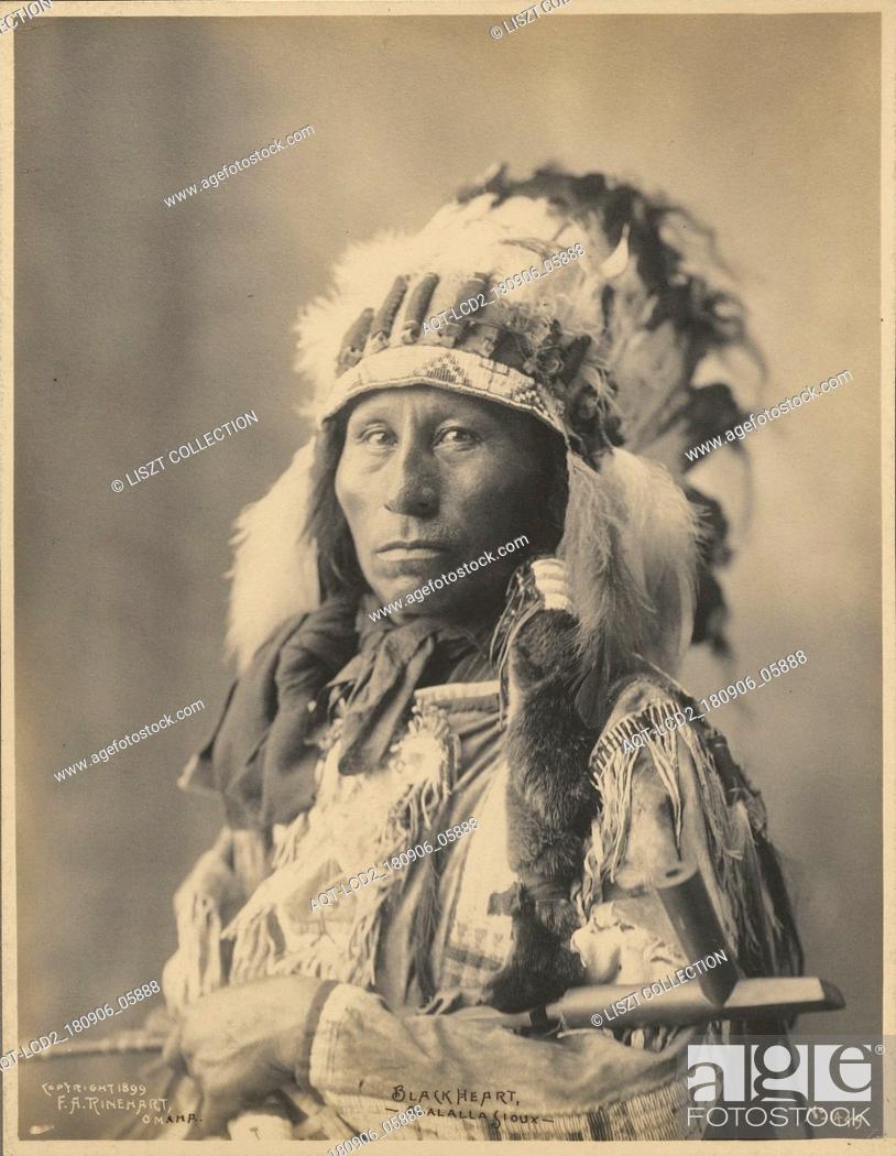 Stock Photo: Blackheart, Ogalalla Sioux; Adolph F. Muhr (American, died 1913), Frank A. Rinehart (American, 1861 - 1928); 1899; Platinum print; 23.6 x 18.