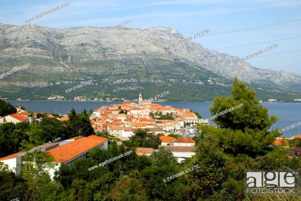Stock Photo: Korcula.Small island city near Dubrovnik.