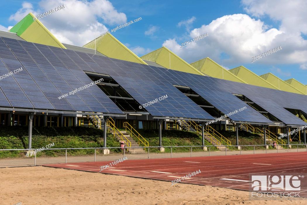Stock Photo: photovoltaic installation, stadium, Dortmund, Germany, Europe, Photovoltaikanlage, Stadion, Dortmund, Deutschland, Europa.
