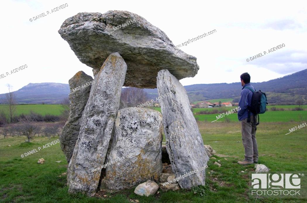 Stock Photo: Sorginetxe dolmen. Alava, Euskadi, Spain.