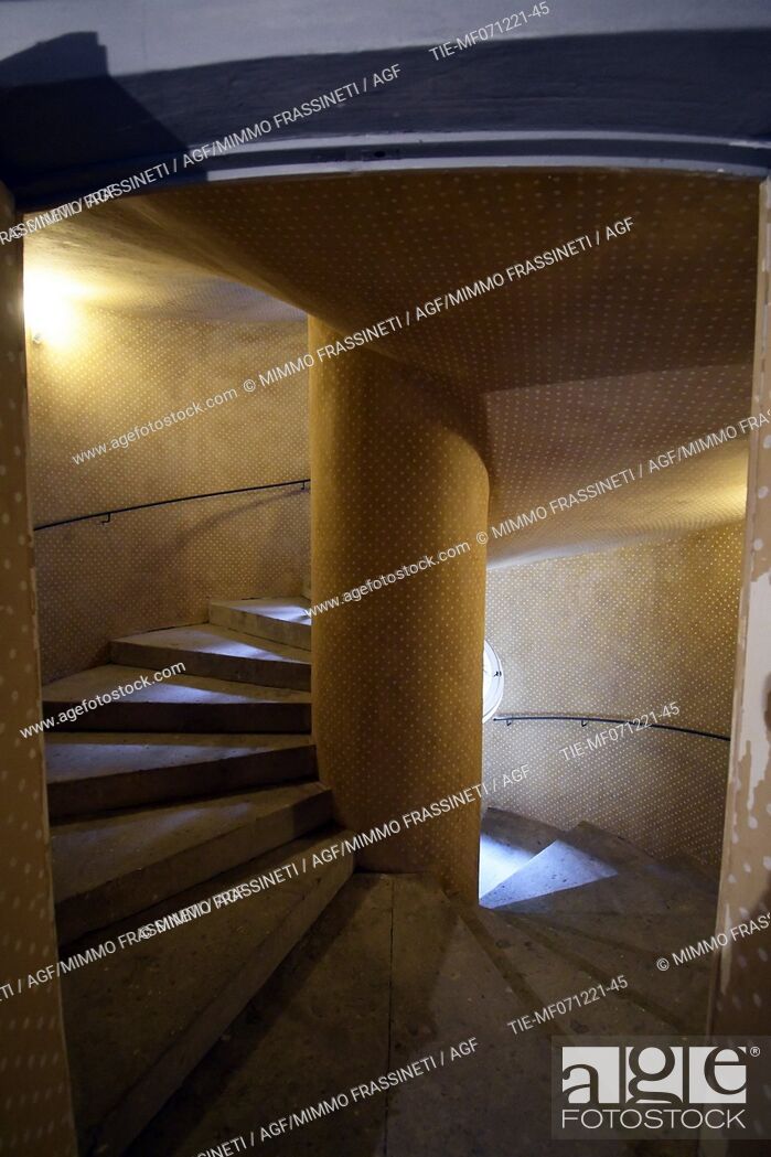 Stock Photo: The stairs of the Serra Moresca ( Moresca Greenhouse ). After a restoration conducted by the Capitoline superintendency and completed in 2013 and further.